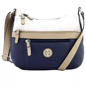 GIANI BERNINI Colorblock Pebble Hobo navy blue/white/tan